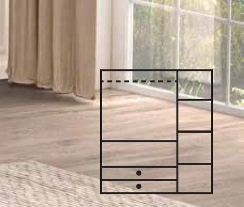 KDL 3 Kapılı 2 Çekmeceli Aynalı Eylül Dolap