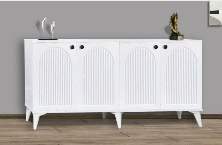 4 Kapılı Beyaz Çizgili Konsol