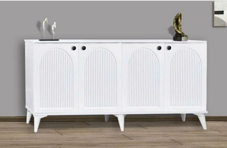 4 Kapılı Beyaz Çizgili Konsol
