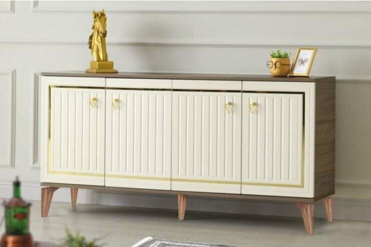 4 Kapılı Duru Ceviz/Krem Konsol