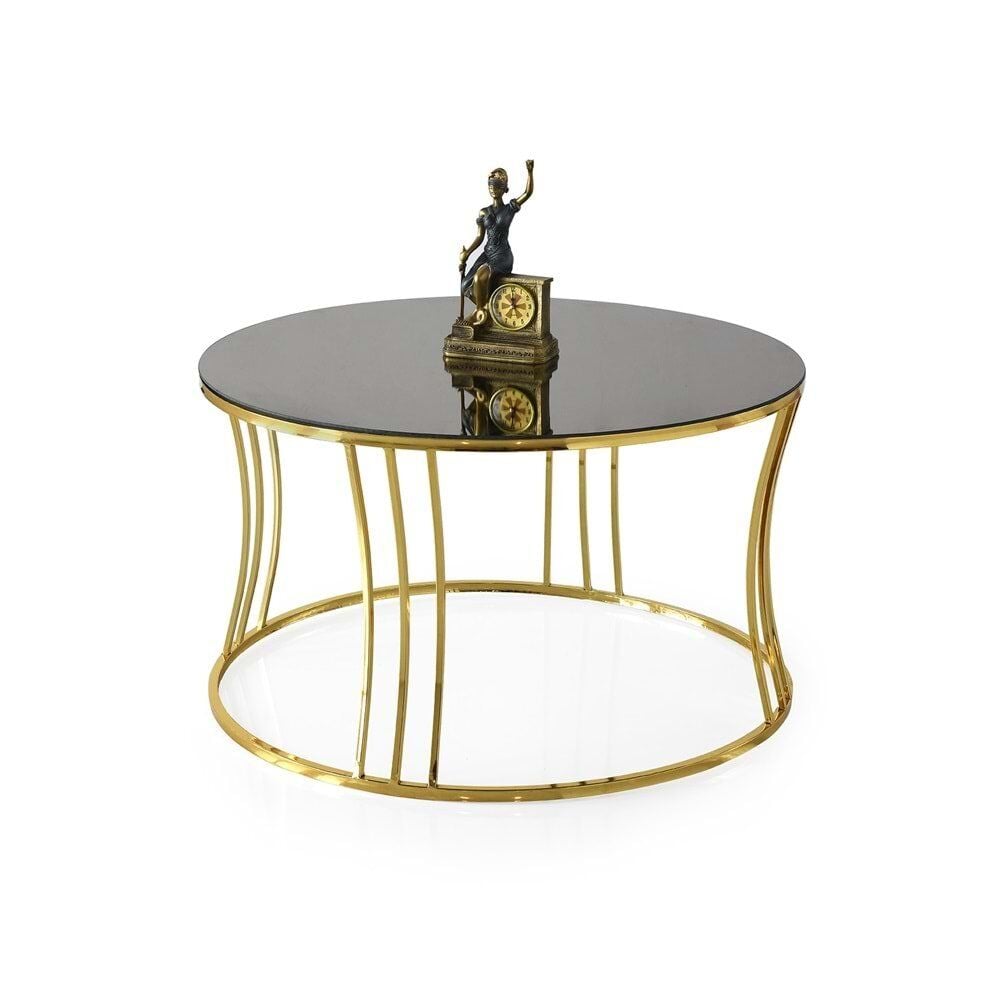 Bronz Cam Duru Orta Sehpa