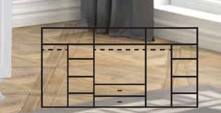 KDL Asil 6 Kapılı 2 Çekmeceli Dolap