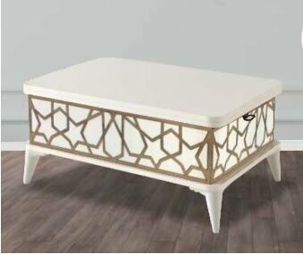 Ekru Kademeli Orta Sehpa