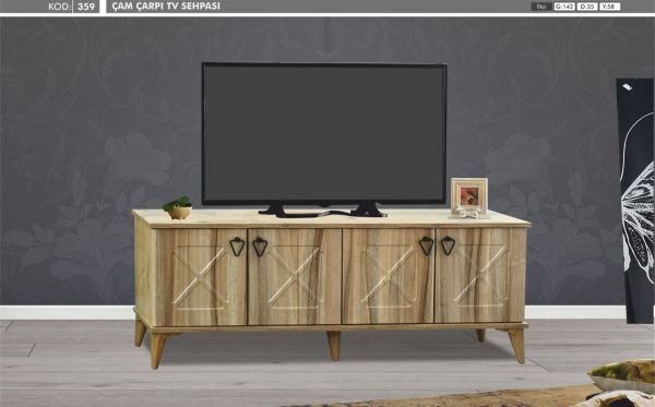 Çarpı Meşe Televizyon(TV) Sehpası