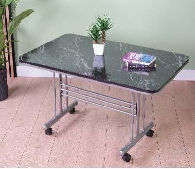 Siyah Mermer Metal Ayaklı Masa