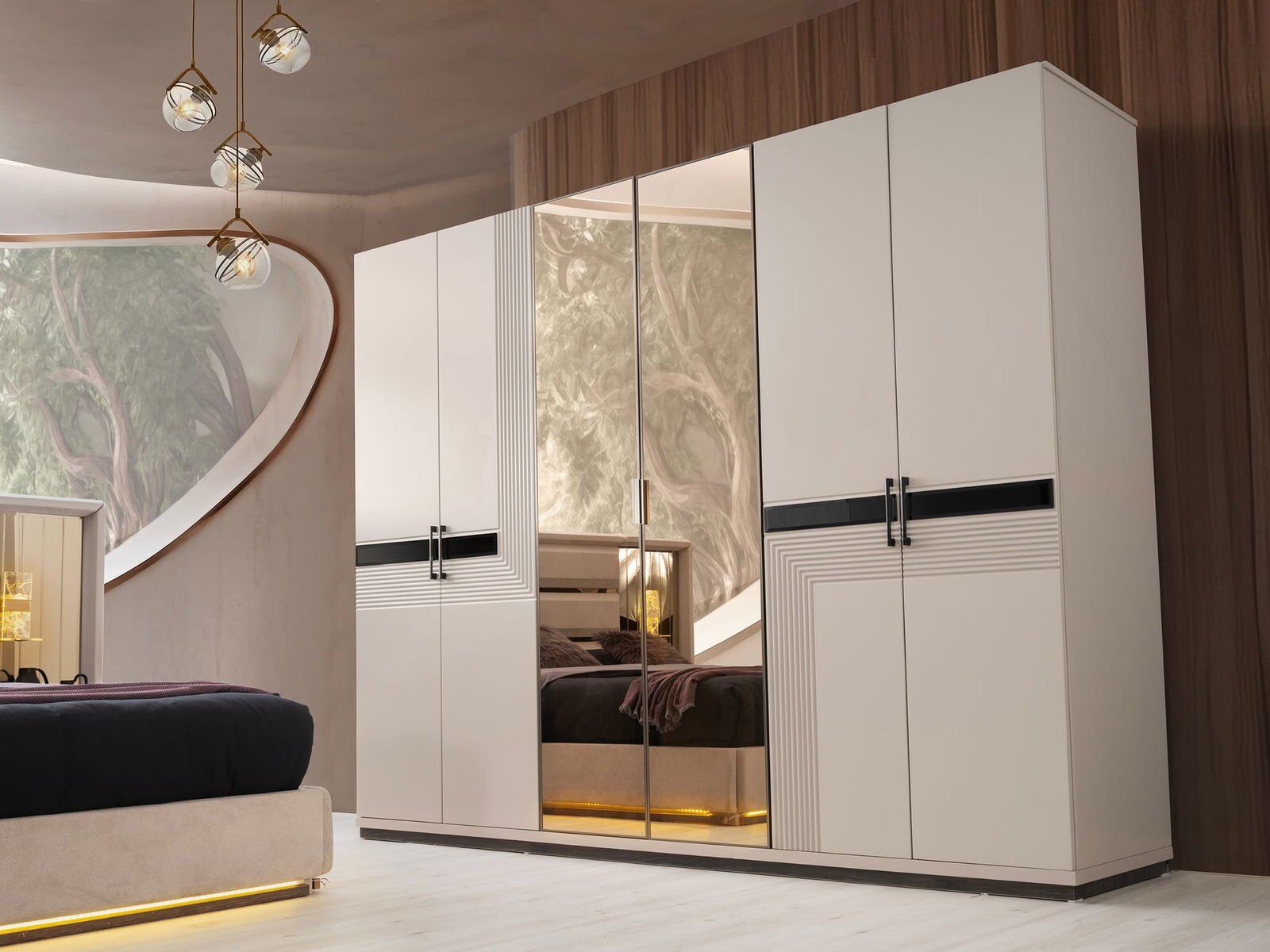 Şehzade KumBeji Aynalı 6 Kapılı Emir Dolap