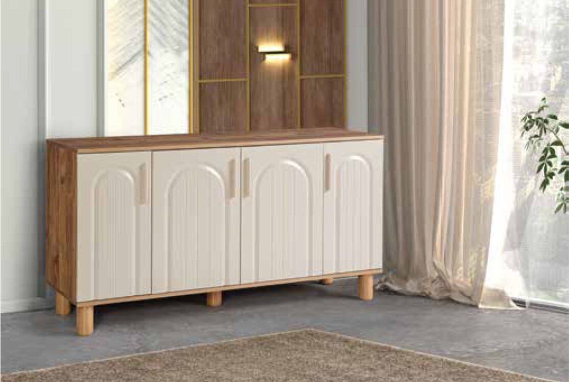 KDL Çam - Krem Bohem Çizgi Konsol