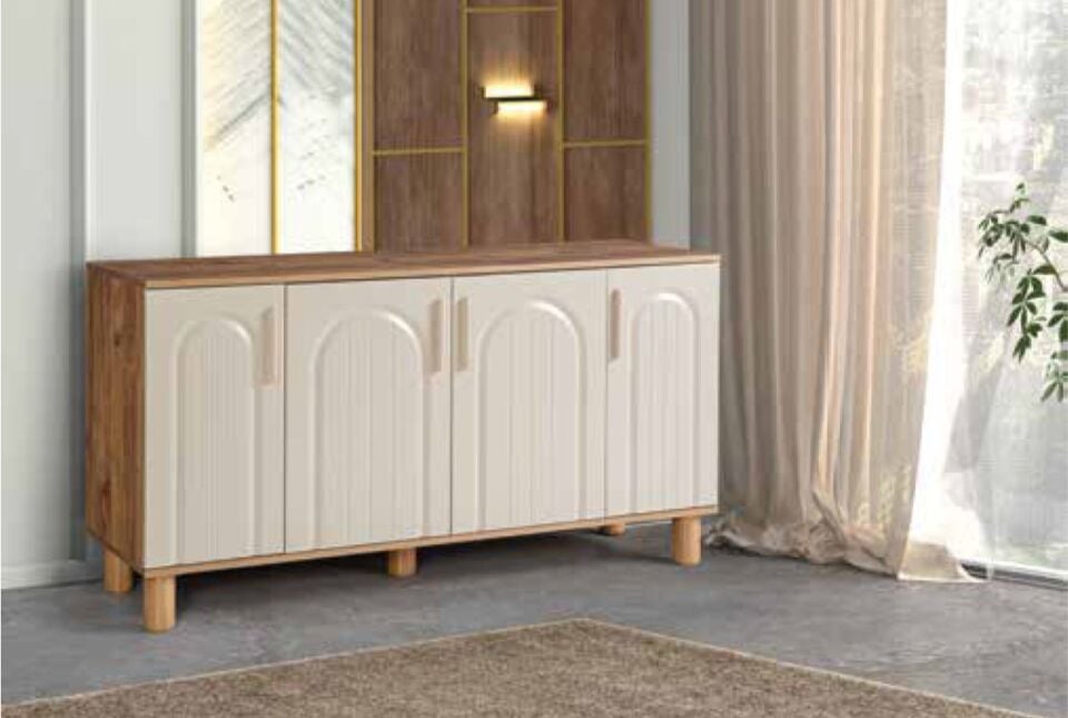 KDL Çam - Krem Bohem Çizgi Konsol