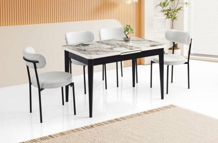 MDF Masa/Efes-Siyah-Ay sandalye Masa Takımı