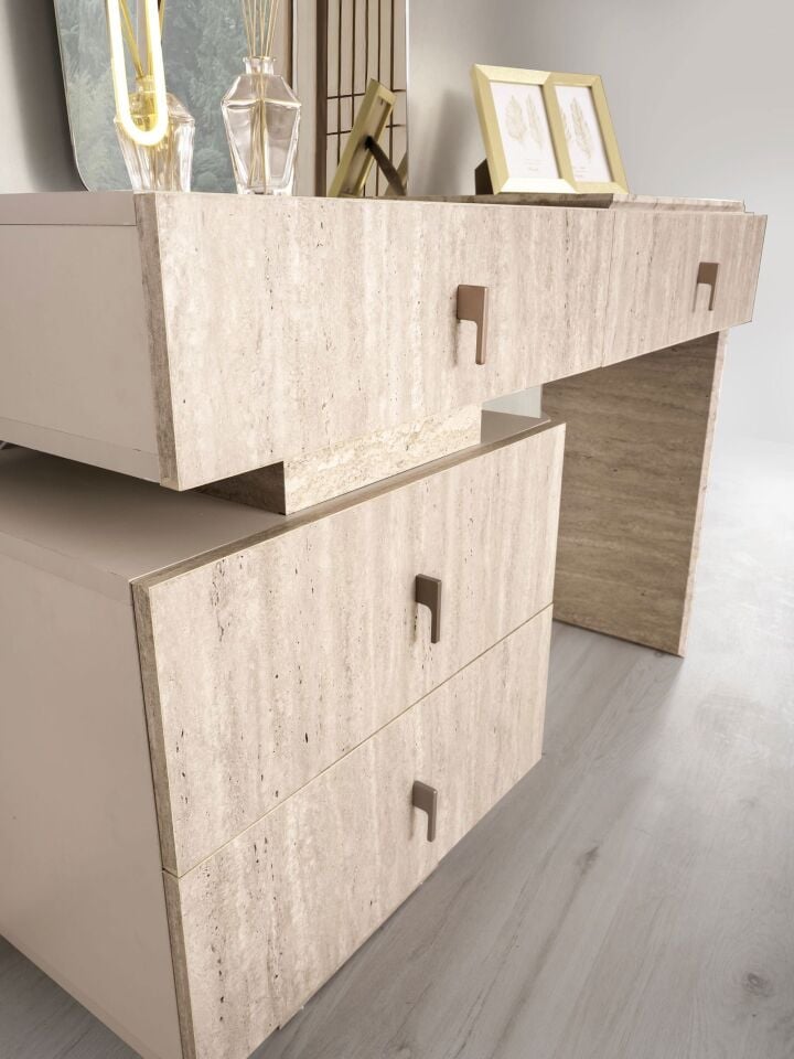 Şehzade KumBeji 4 Çekmeceli Aynalı Kapadokya Şifonyer