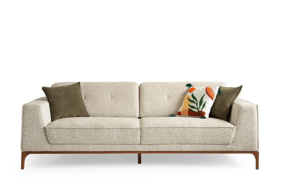 Arte Ahşap Ayaklı Mekanizmalı 3+3+1 Koltuk Takımı