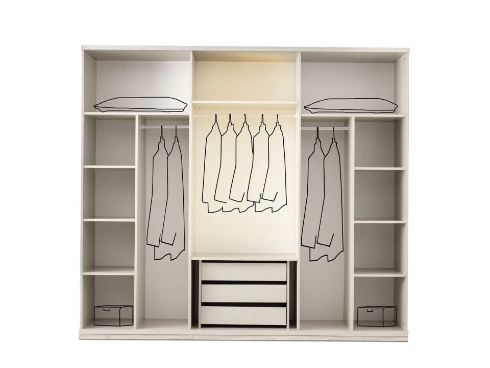 Şehzade KumBeji Aynalı 6 Kapılı Petra Dolap