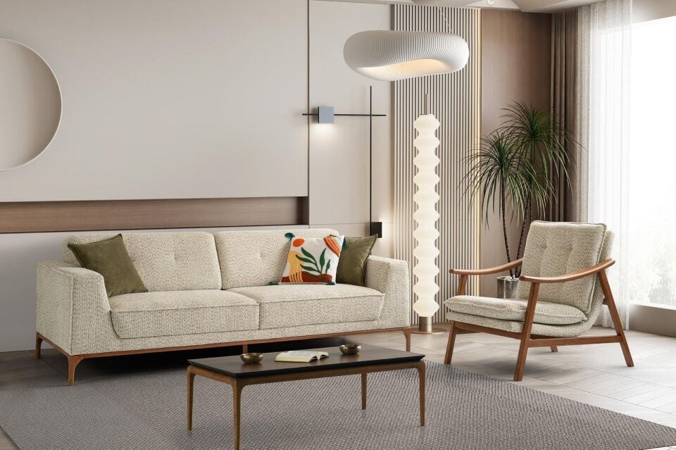 Arte Ahşap Ayaklı Mekanizmalı Kanepe