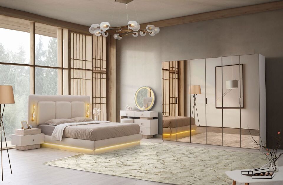 Şehzade Aytaşı Aynalı 6 Kapılı Amazon Dolap