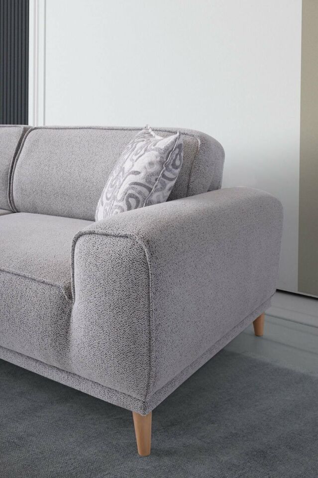 İcon Ahşap Ayaklı Gri Kanepe