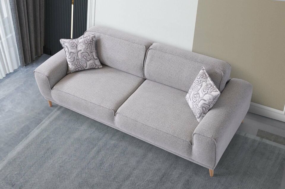 İcon Ahşap Ayaklı Gri Kanepe