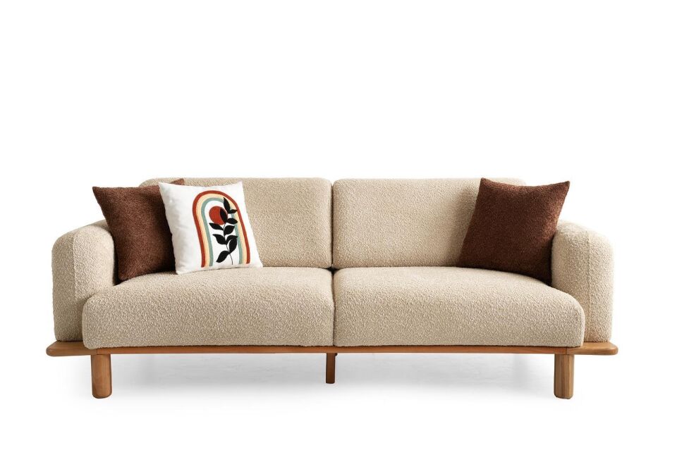 Gloria Ahşap Ayaklı Mekanizmalı 3+3+1 Koltuk Takımı