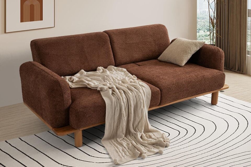 Gloria Ahşap Ayaklı Mekanizmalı Kanepe