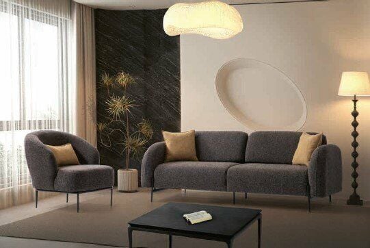 Koza Demir Ayaklı Mekanizmalı 3+3+1 Koltuk Takımı