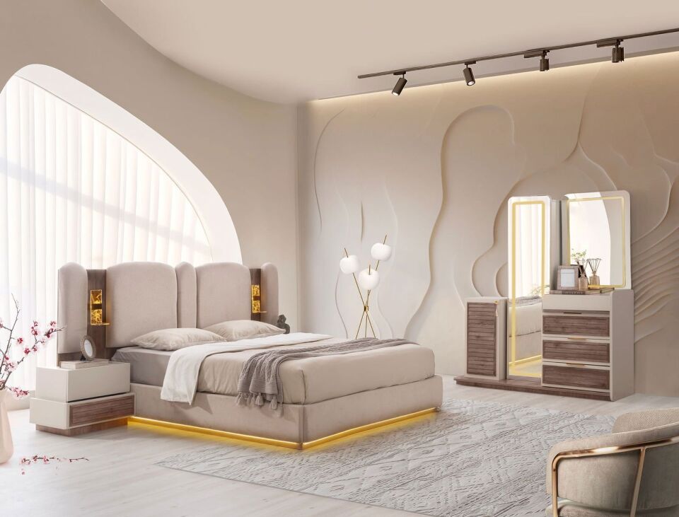 Şehzade KumBeji - Ceviz Ayasofya Yatak Odası Takımı