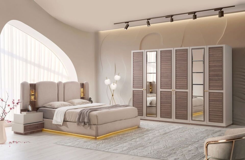 Şehzade KumBeji - Ceviz Ayasofya Yatak Odası Takımı