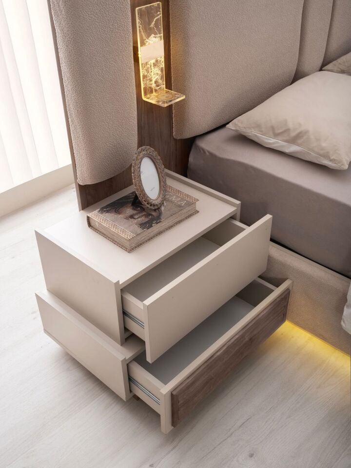 Şehzade KumBeji - Ceviz 2 Çekmeceli 1 Adet Ayasofya Komidin