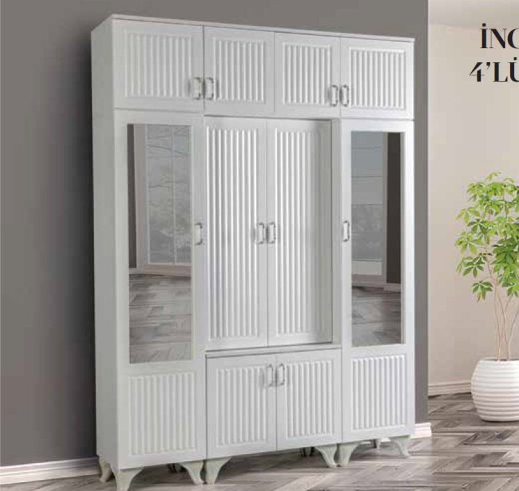 KDL Beyaz İnci 4 Lü Yüklüklü Portmanto