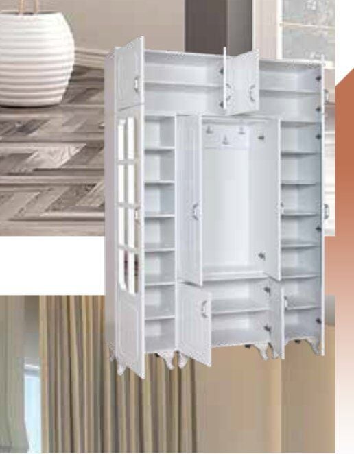 KDL Beyaz İnci 4 Lü Yüklüklü Portmanto