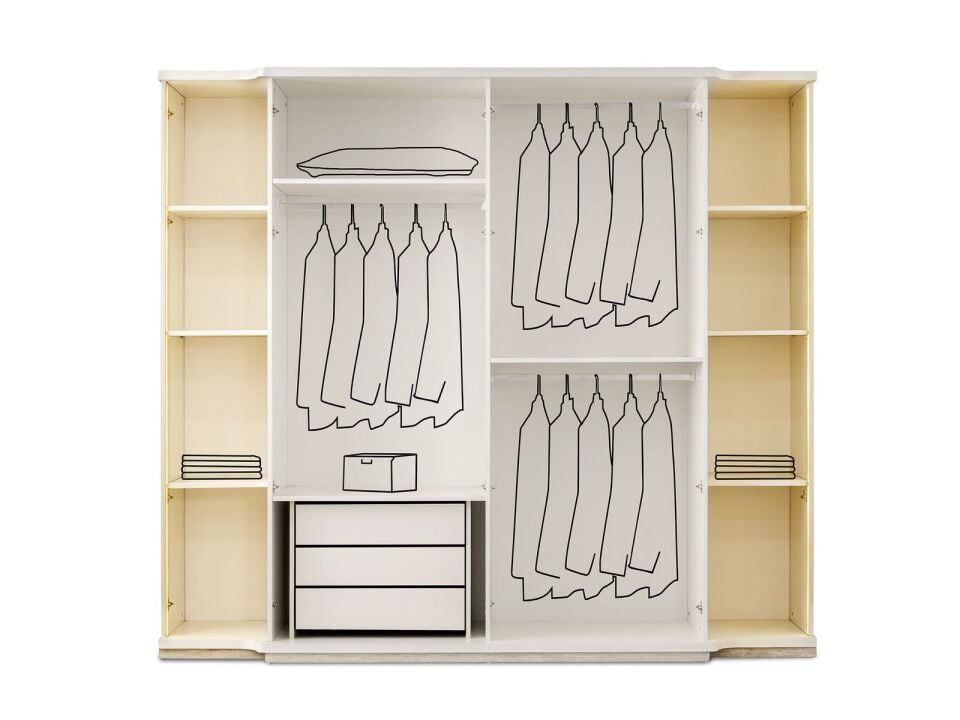 Şehzade Aynalı 6 Kapılı Turkuaz Dolap