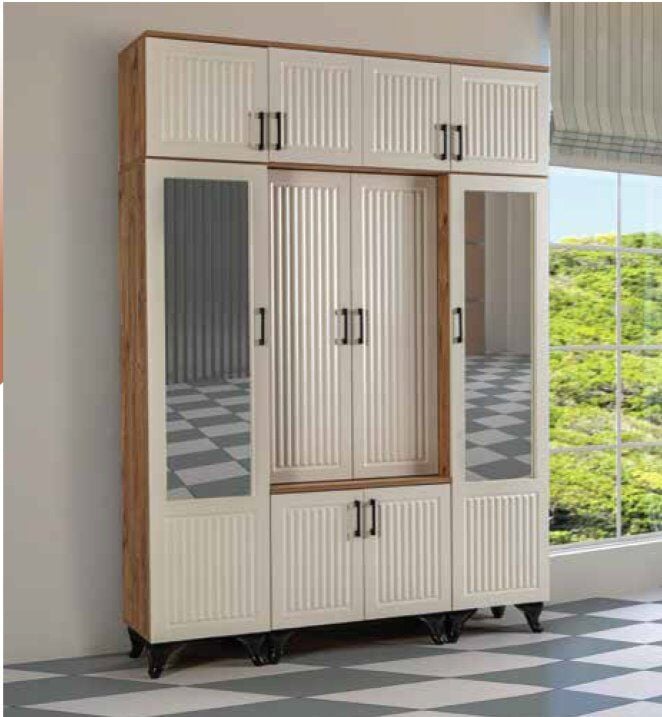 KDL Çam - Krem İnci 4 Lü Yüklüklü Portmanto