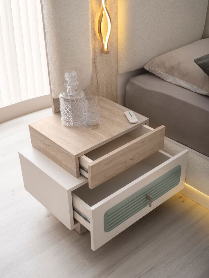 Şehzade Turkuaz 2 Çekmeceli 1 Adet Turkuaz Komidin