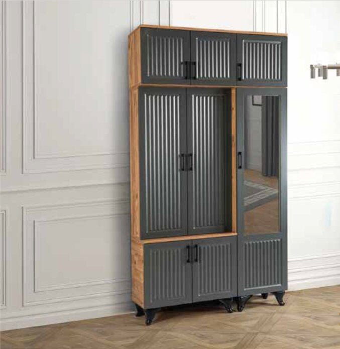 KDL Çam - Antrasit İnci 3 Lü Yüklüklü Portmanto