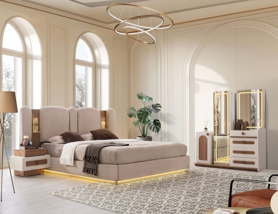 Şehzade Aytaşı - Ceviz 1 Kapılı 4 Çekmeceli Aynalı Kubbe Şifonyer