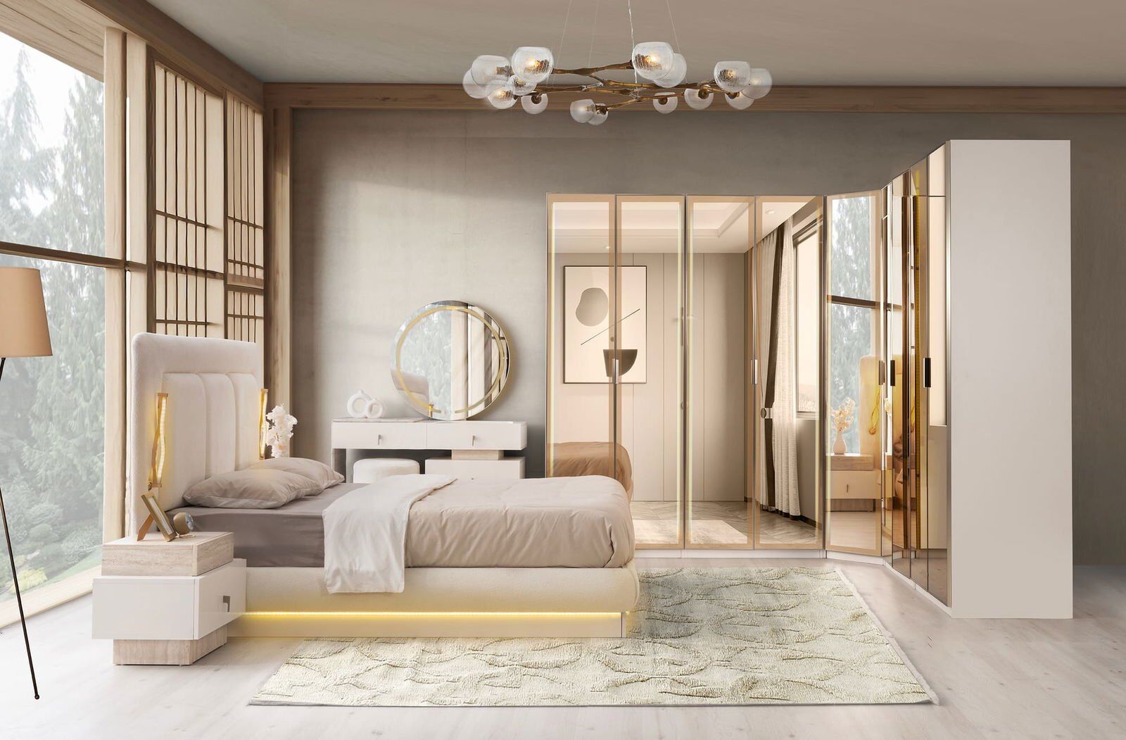 Şehzade Aytaşı Platin Köşe Yatak Odası Takımı