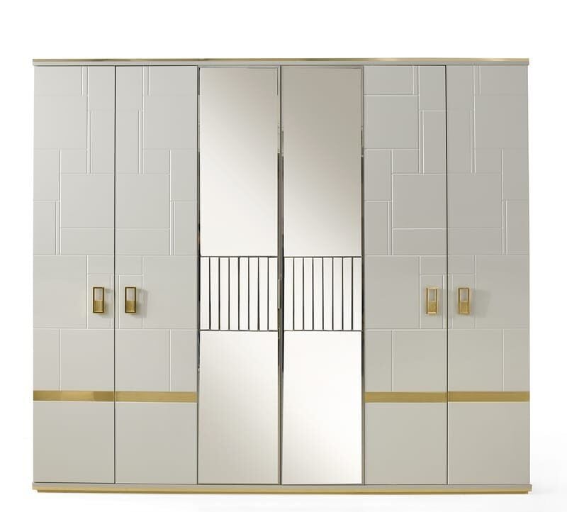 Şehzade KumBeji Aynalı 6 Kapılı Cevahir Dolap