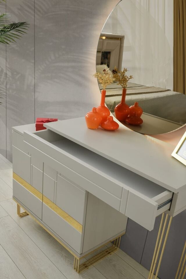 Şehzade KumBeji 2 Kapılı 1 Çekmeceli Aynalı Cevahir Şifonyer