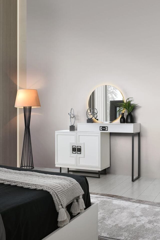 Şehzade Aytaşı 2 Kapılı 1 Çekmeceli Aynalı Çiğdem Şifonyer