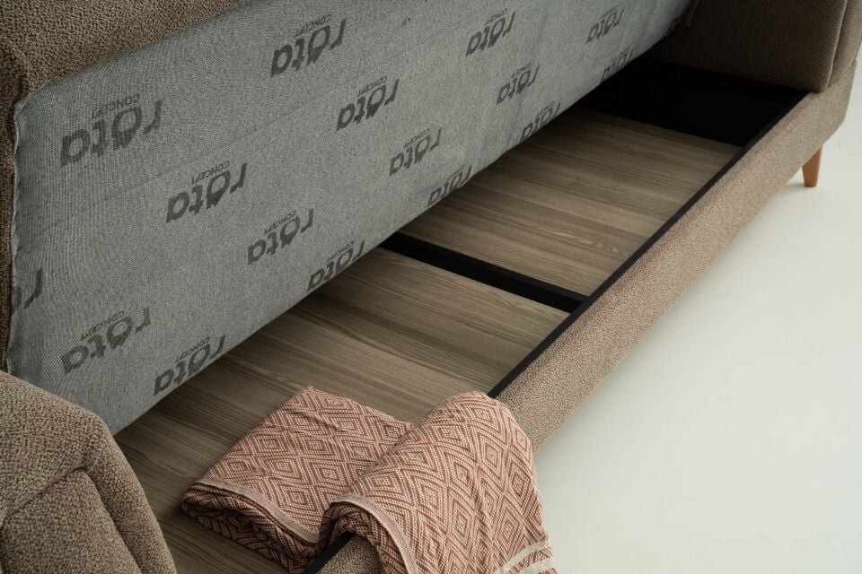 Gürün Ahşap Ayaklı Kahverengi 3 lü Kanepe