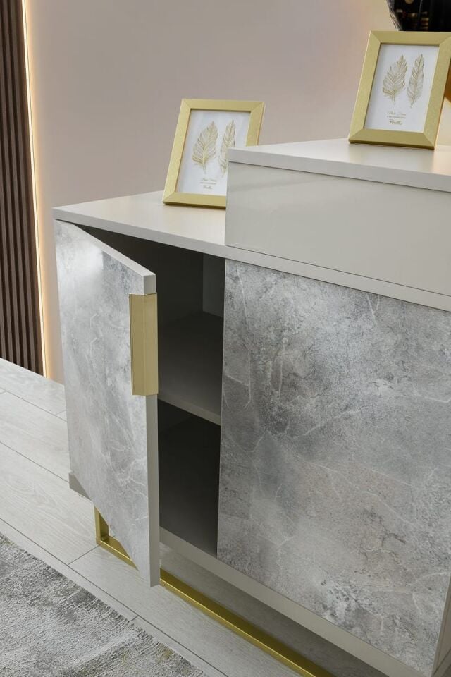 Şehzade KumBeji 2 Kapılı 1 Çekmeceli Aynalı Mostar Şifonyer