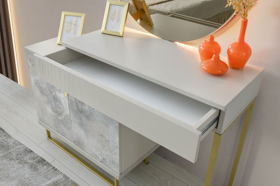 Şehzade KumBeji 2 Kapılı 1 Çekmeceli Aynalı Mostar Şifonyer