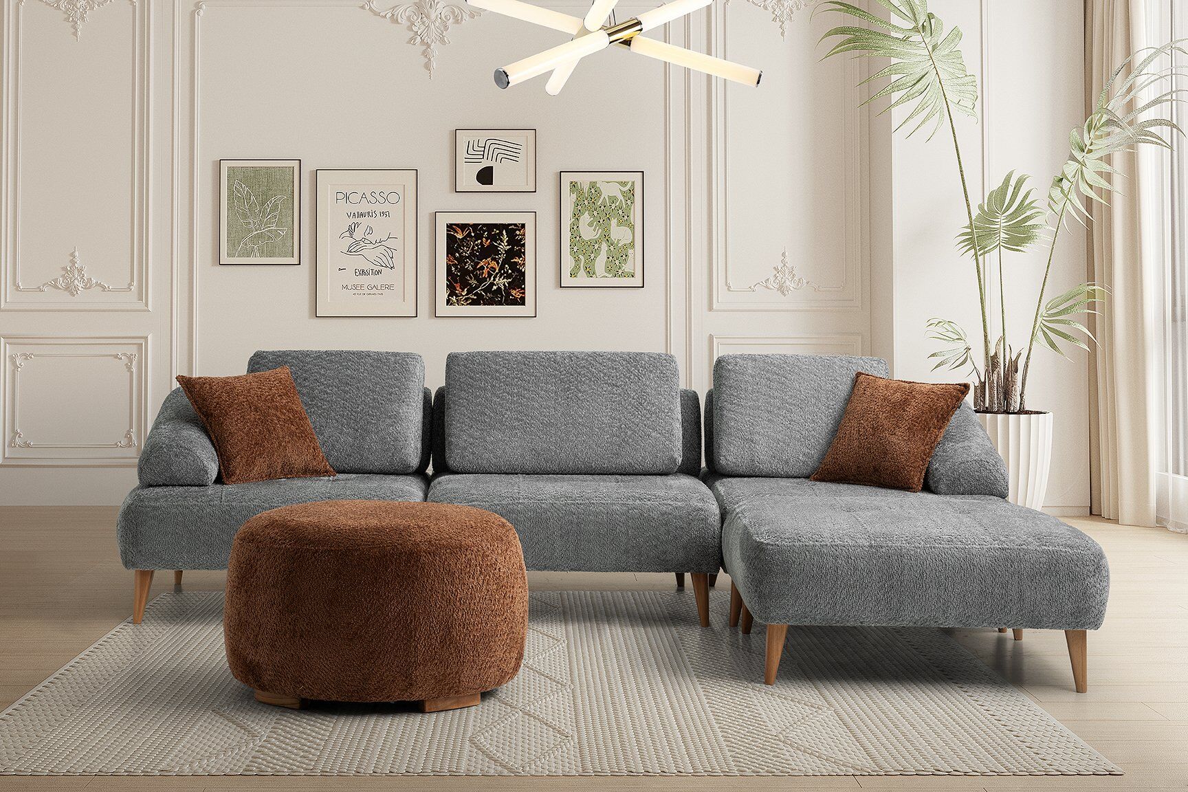 Arti Ahşap Ayaklı Köşe Takımı