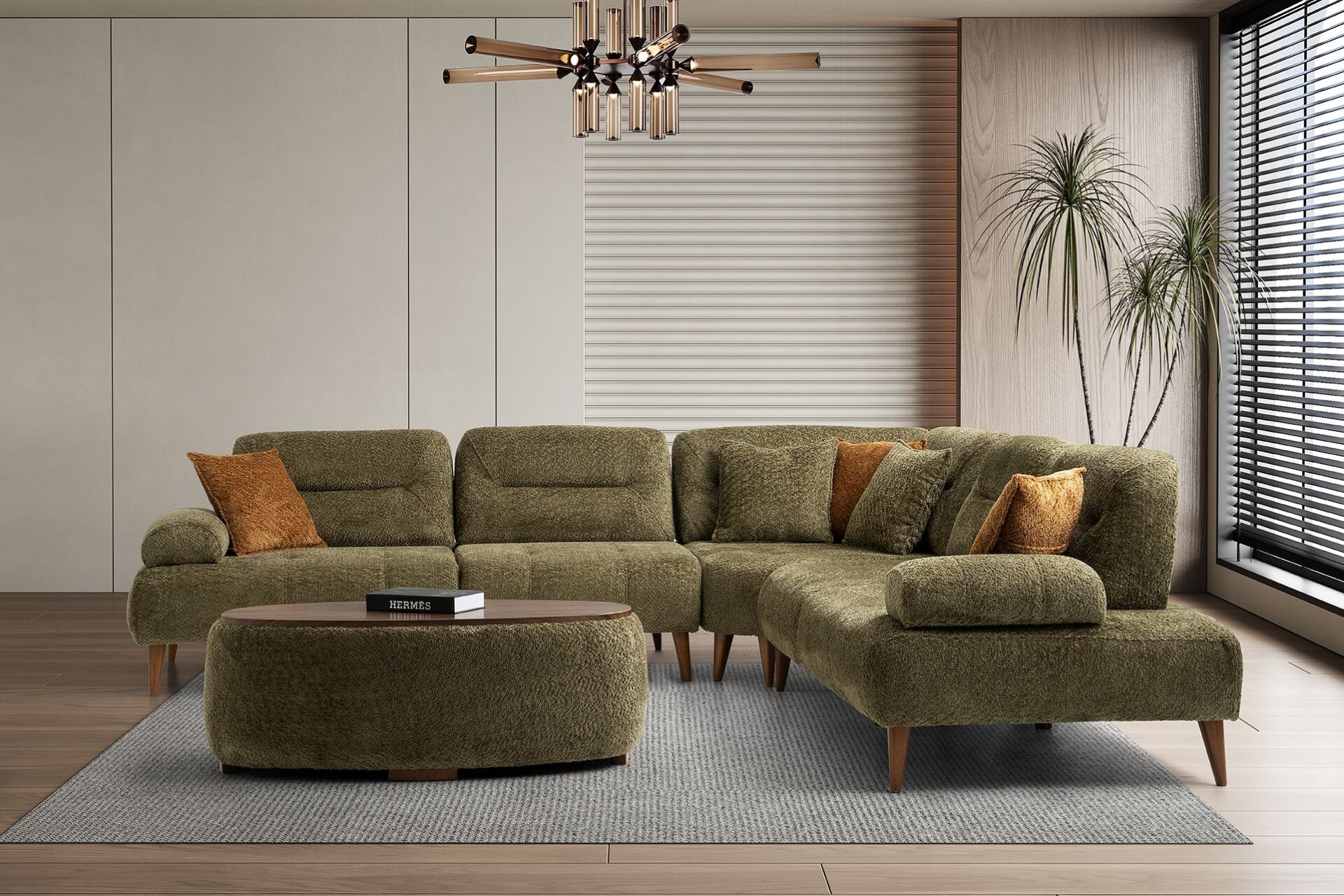 Riva Ahşap Ayaklı Köşe Takımı