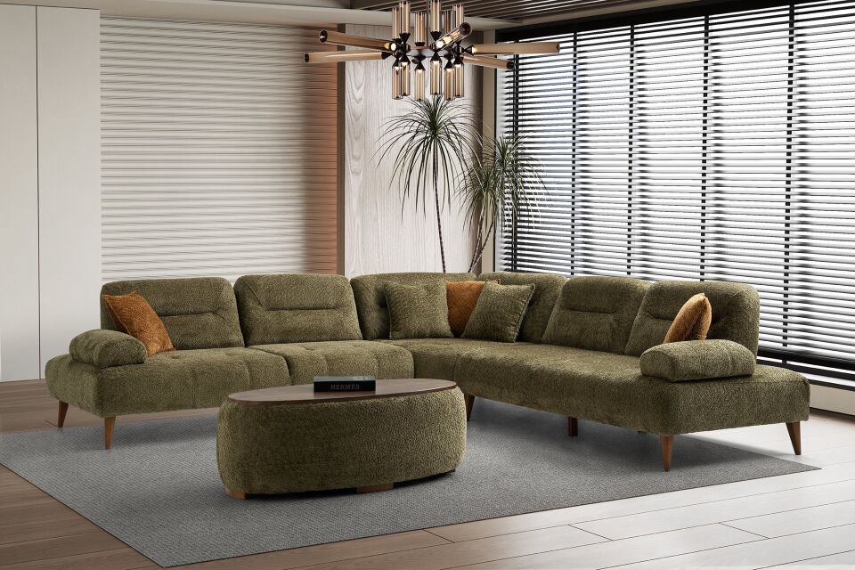 Riva Ahşap Ayaklı Köşe Takımı