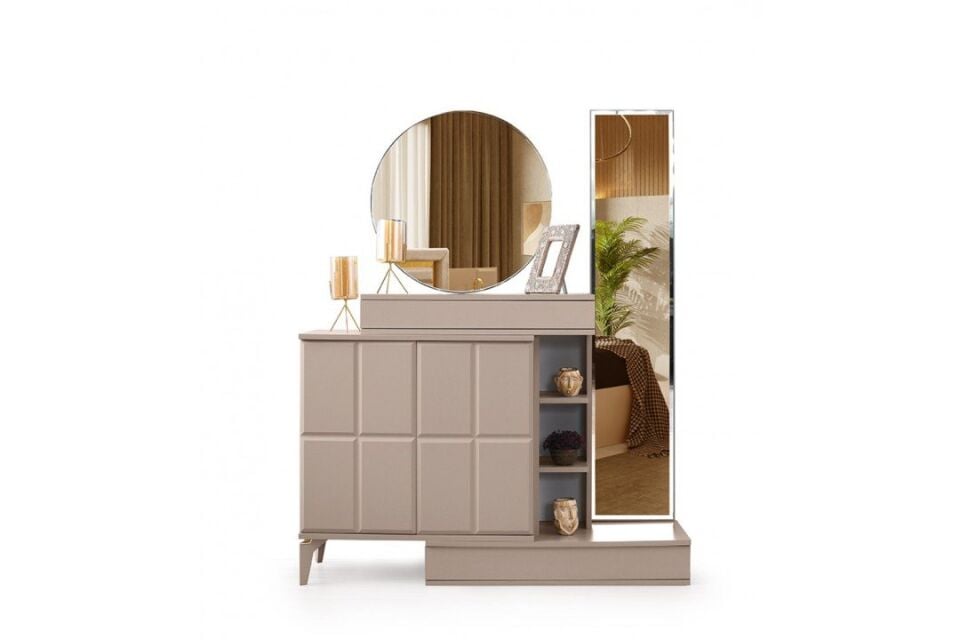 Şehzade KumBeji 2 Kapılı 2 Çekmeceli Aynalı Berlin Şifonyer