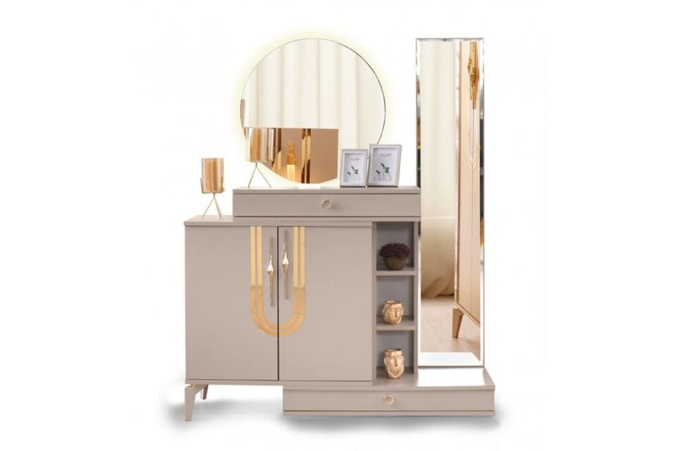 Şehzade KumBeji 2 Kapılı 2 Çekmeceli Aynalı Safir Şifonyer