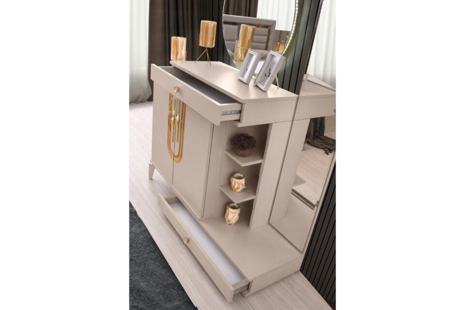 Şehzade KumBeji 2 Kapılı 2 Çekmeceli Aynalı Safir Şifonyer