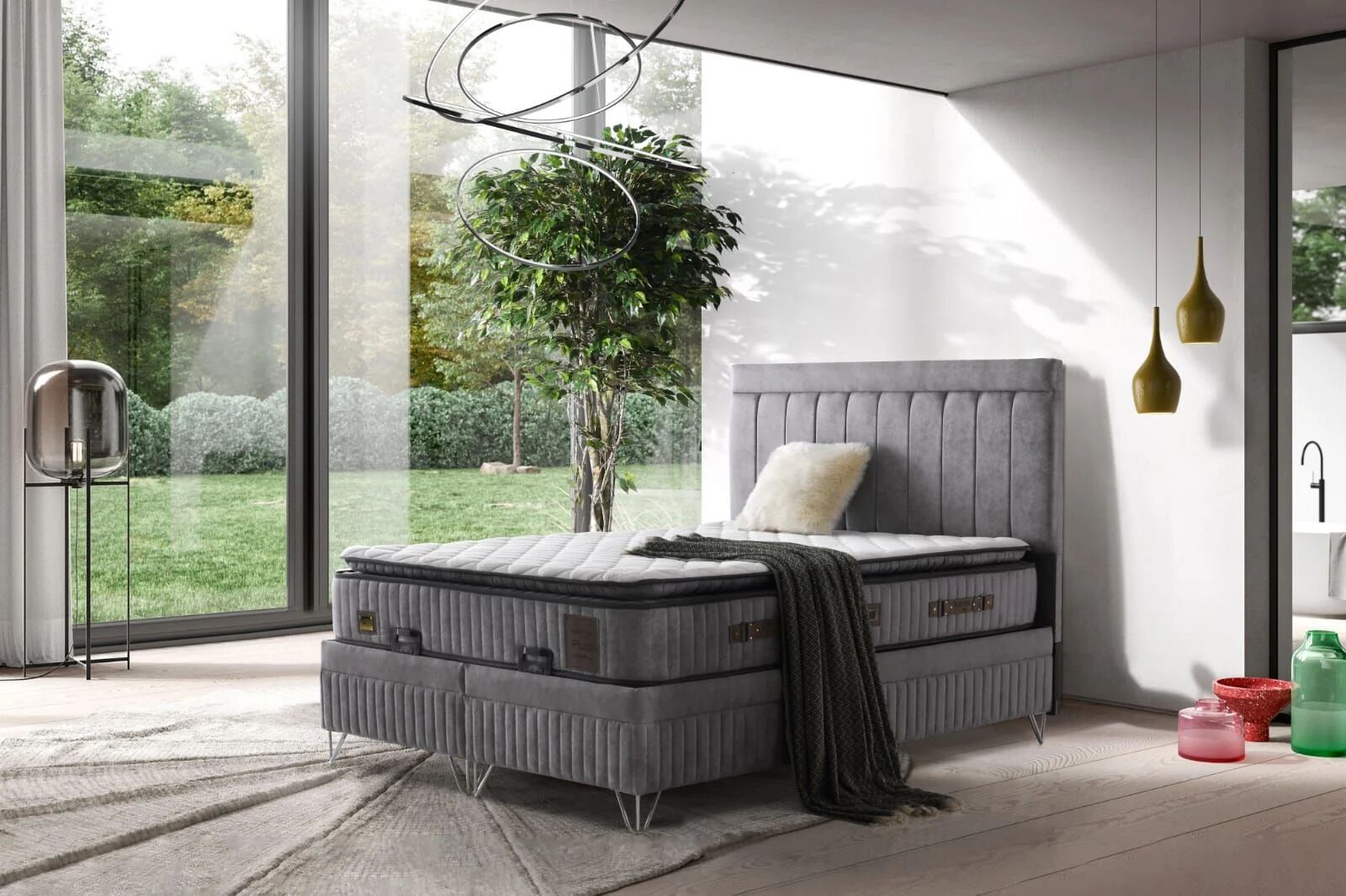 Lizbon Rio Ultra Ortopedik AntiAlerjik 30cm 90*190 Yatak-Baza-Başlık Seti