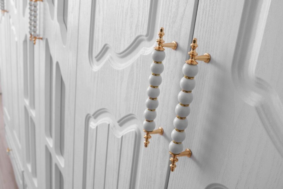 Şehzade Beyaz 3 Çekmeceli 6 Kapılı Fırat Dolap