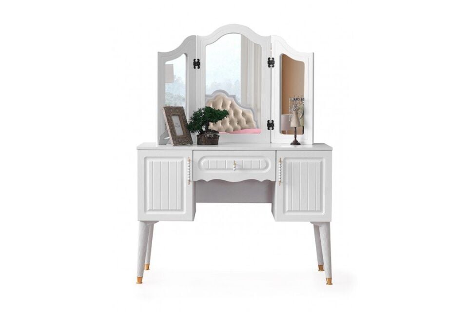 Şehzade Beyaz 2 Kapılı 1 Çekmeceli Aynalı Fırat Şifonyer