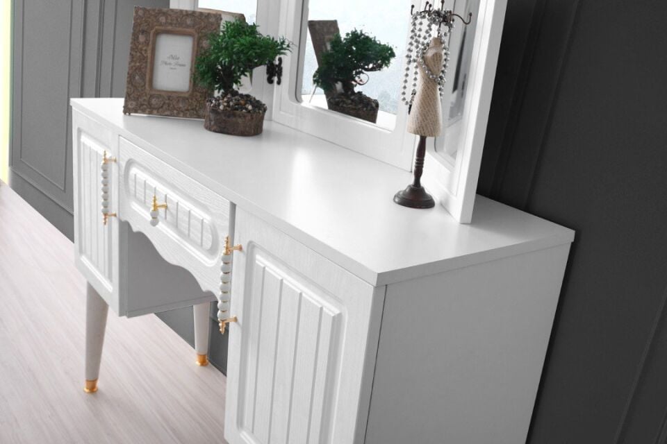 Şehzade Beyaz 2 Kapılı 1 Çekmeceli Aynalı Fırat Şifonyer